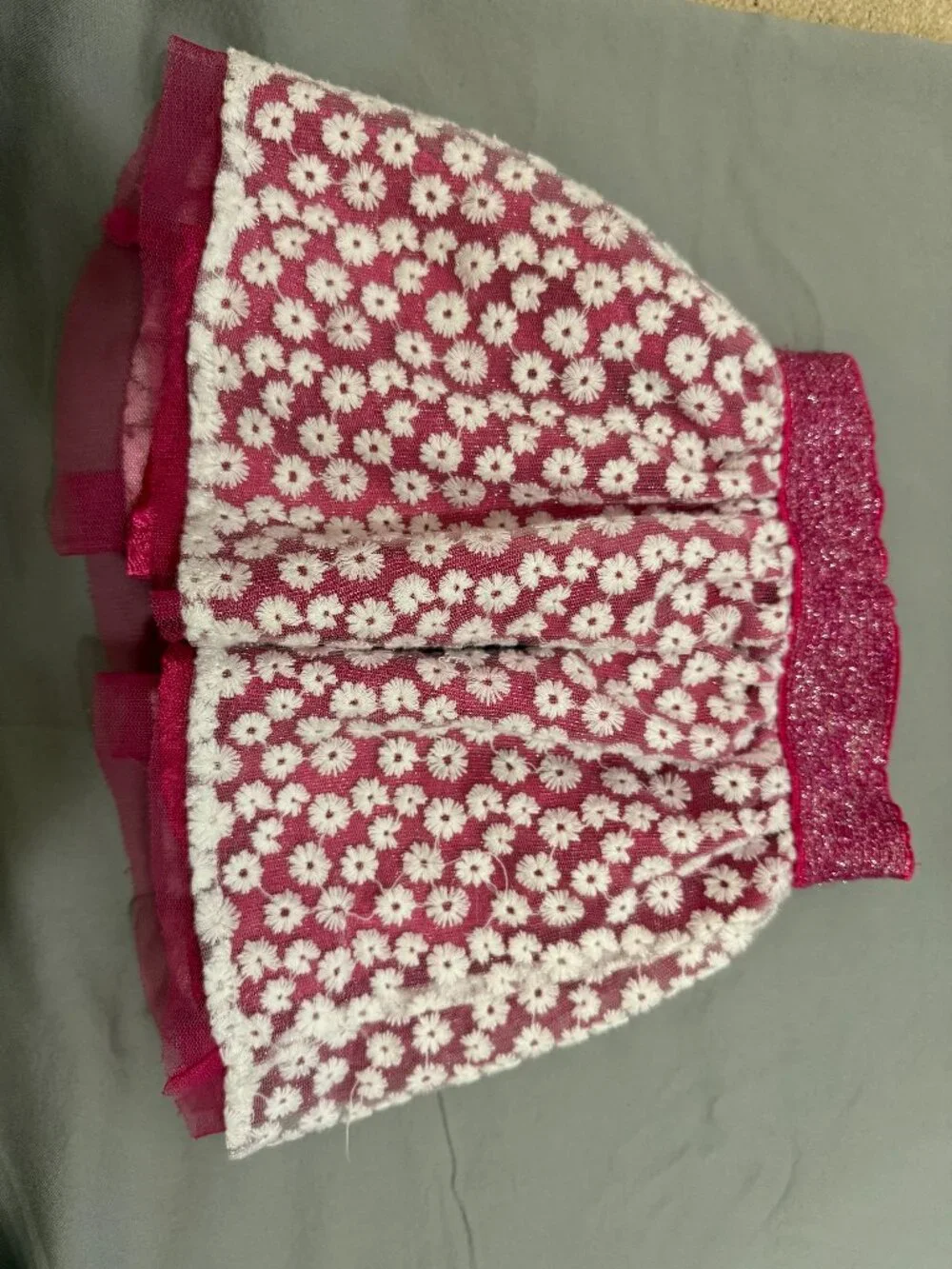 The Children’s Place Girls Pink Floral Lace Tulle Skirt Size 4 SKU055